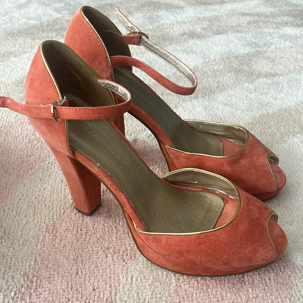 NAF NAF Paris coral Sandals with Ankle Strap